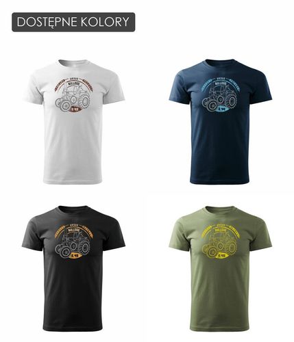 Koszulka z traktorem ursus C45 dla rolnika Bulldog męska biała REGULAR XXL na Arena.pl