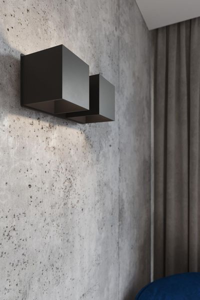 Kinkiet LAMPA ścienna SL.0657 metalowa OPRAWA kostki cubes czarne zdjęcie 3