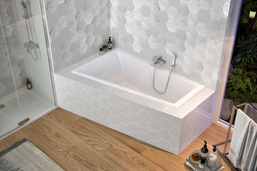 M-Sfera Slim wanna narożna 160x95 cm prawa, bialy połysk na Arena.pl