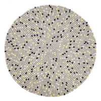 Dywan okrągły z filcowych kulek ø 140 cm jasnoszary PENEK