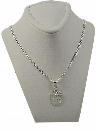 Łańcuszek Srebrny Diamentowany z Medalikiem na Komunie Srebro 925 na Arena.pl