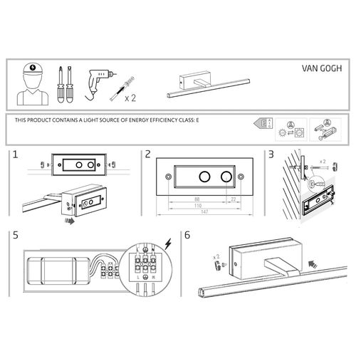 Lampa ścienna listwa Van Gogh 10284 Nowodvorski LED 18W 3000K podłużna czarna na Arena.pl