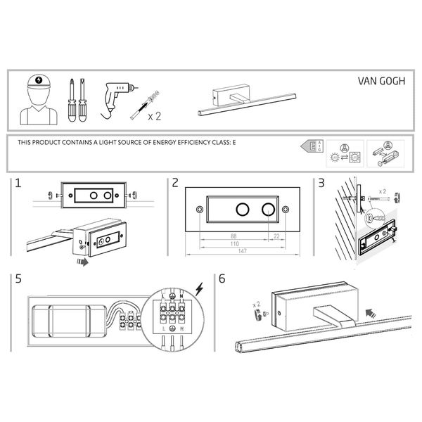 Lampa ścienna listwa Van Gogh 10284 Nowodvorski LED 18W 3000K podłużna czarna zdjęcie 4