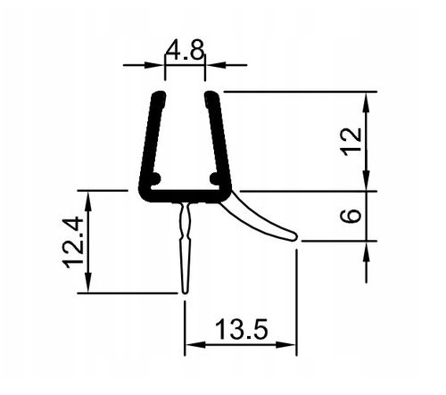 USZCZELKA DOLNA KABINY PRYSZNICOWYCH DRZWI 6-8MM 67 CM na Arena.pl