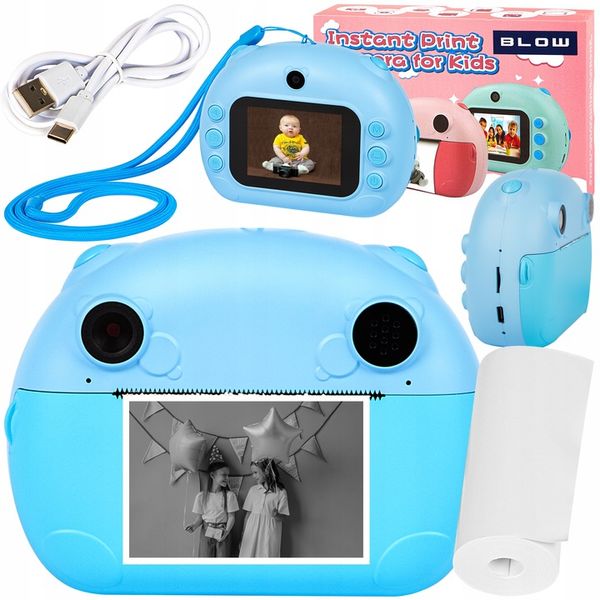 DRUKUŚ APARAT NATYCHMIASTOWY DLA DZIECI FULL HD MINI DRUKARKA + 2SZT ROLEK zdjęcie 1