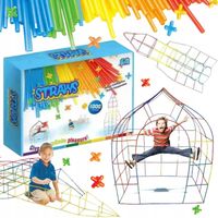 ZESTAW XXL SŁOMKI KLOCKI KONSTRUKCYJNE RURKI NA PREZENT 1000 ele + Pudełko