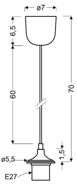 Linka biała bez osłonki 1x60W E27 zdjęcie 2