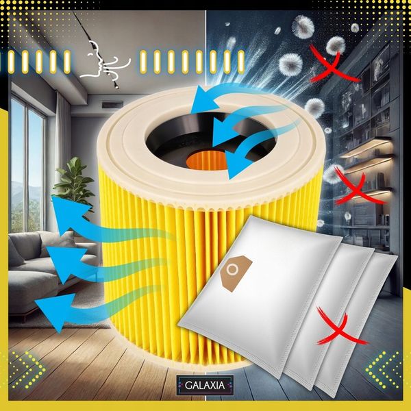 10x WORKI DO ODKURZACZA KARCHER WD3 WOREK WD 3 WD WD 6 SE 4001 Plus zdjęcie 5