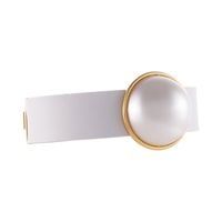 Skórzana, biała bransoletka z perłą (B25/LAT/126/2AU)