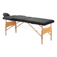 Stół składany do masażu drewniany Balance Lux 2 segmentowy 190x70 czarny