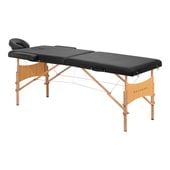 Stół składany do masażu drewniany Balance Lux 2 segmentowy 190x70 czarny