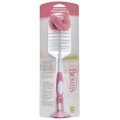 DR. BROWN'S Szczotka do mycia butelek i smoczków z gąbką różowa
