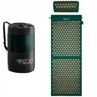 Mata do akupresury 4FIZJO zielono/złoty + poduszka