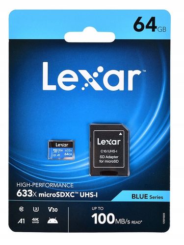 KARTA PAMIĘCI Lexar 64GB microSDXC 633x U3 A1 V30 + adapter SD na Arena.pl