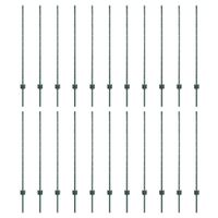 Słupki ogrodzeniowe 22 pcs Zielony 160 cm Stal