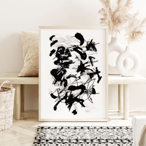 Plakat abstrakcja czarno biała 40x50 cm na Arena.pl
