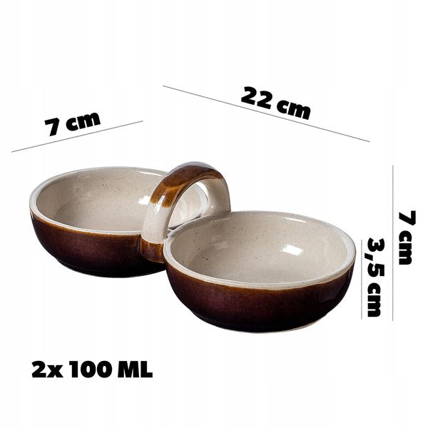Kadax Miska Miseczka do Przekąsek 2x100ml Kamionka zdjęcie 3