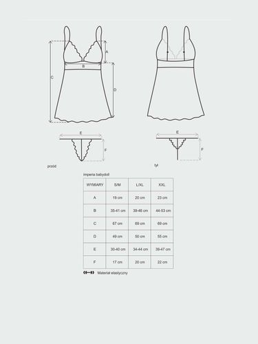 Komplet Idillia babydoll i stringi - czarna - Obsessive L/XL na Arena.pl