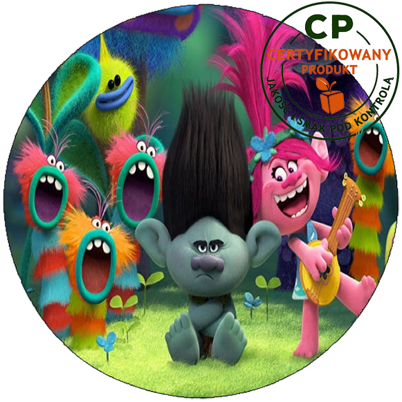 Opłatek na tort Trolls Trolle zdjęcie 1