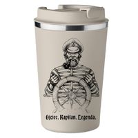KUBEK TERMICZNY Premium beżowy Dzień Ojca prezent OJCIEC KAPITAN KT_388