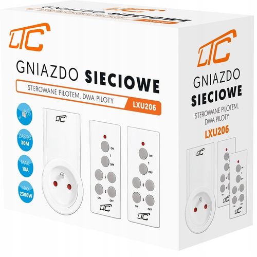 GNIAZDKO SIECIOWE ZDALNIE STEROWANE 2 PILOTY W ZESTAWIE DUŻY ZASIĘG na Arena.pl