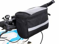 Sakwa rowerowa na kierownicę z etui na smartphone przód/czarna