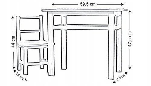 ZESTAW STÓŁ STOLIK BIURKO KRZESŁA KRZESEŁKA DLA DZIECI Z DREWNA DO POKOJU na Arena.pl