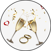 Opłatek na tort Szampan Whisky Drink Młoda Para Rocznica Urodziny 18 30 40