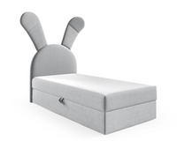 Szare Łóżko Tapicerowane Dziecięce 100x200 cm BANKI GR - Różne Kolory