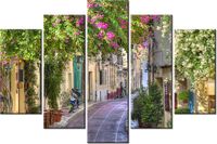 100CM 150CM OBRAZ 5 ELEM DOMY DZIELNICY PLAKA ŚCIENNY