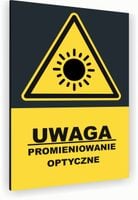 Tabliczka znak informacyjny 20x15 Antracyt PROMIENIOWANIE OPTYCZNE Dibond