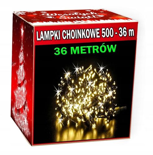 LAMPKI CHOINKOWE 500LED FLASH 36METRÓW ZEWNĘTRZNE. na Arena.pl