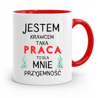 Kubek Czerwony Krawca Krawcowej Jestem Krawcem Z Nadrukiem Ze Zdjęciem