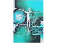 OBRAZ DRUK TAŃCZĄCE POSTACIE NIEBIESKIM