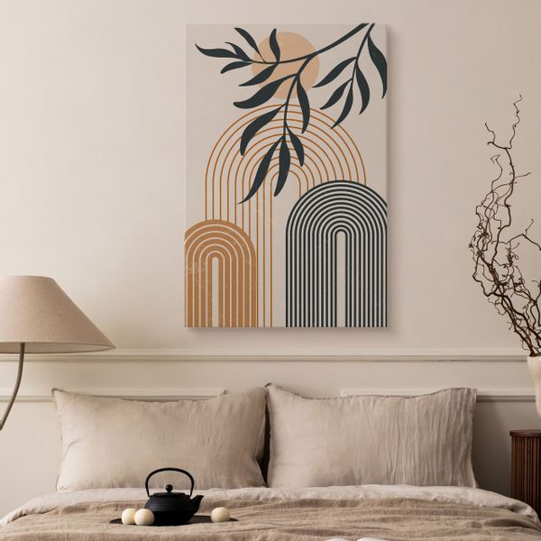 Obraz Na Płótnie Do Salonu Liście Natura Styl Boho 80cm x 120cm zdjęcie 5