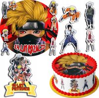 ZESTAW OPŁATEK NA TORT 20CM + 17 POSTACI - NARUTO + IMIĘ 15CM 18CM