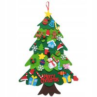 CHOINKA FILCOWA NA RZEPY Z OZDOBAMI DLA DZIECI ŚWIATEŁKA 50 LED NA ŚCIANĘ