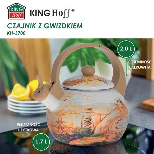 czajnik emaliowany 2l z gwizdkiem kinghoff kh-3700 na Arena.pl