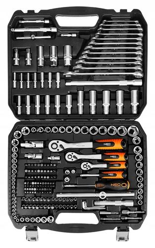 NEO Zestaw Kluczy Nasadowych 220 Elementów 1/2", 3/8", 1/4" Walizka na Arena.pl