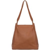 VERA PELLE torebka damska skórzana shopper z saszetką V508 camel