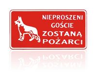 tablica 15*29cm nieproszeni goście zostaną pożarci - tab d p8