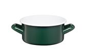 Rondel emaliowany gładki garnek niski 14 cm 1,0 l zielony butelkowa zieleń