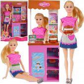 Lalka cukierniczka z ladą i akcesoriami realistyczny zestaw dla dzieci