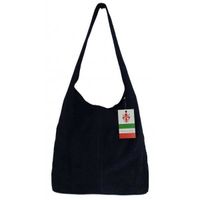 Zamszowy worek , Włoska skórzana torba xl a4 Granatowy shopper bag W356BS