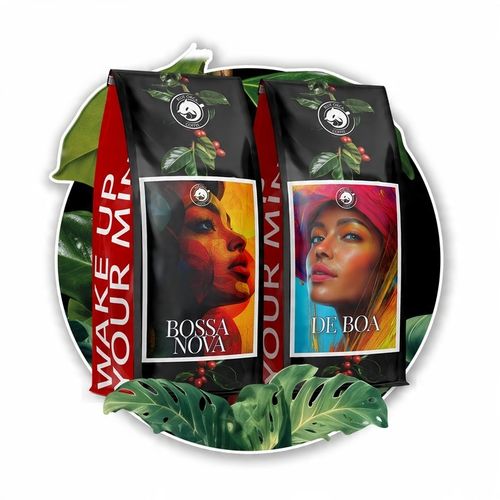 Kawa ziarnista 1kg x2 -Bossa Nova+De Boa 100% Arabica ŚWIEŻO PALONA +GRATIS na Arena.pl