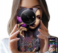 ETUI DO XIAOMI REDMI A3 - ANTI SOCIAL BUTTERFLY RÓŻOWY MOTYL + SZKŁO