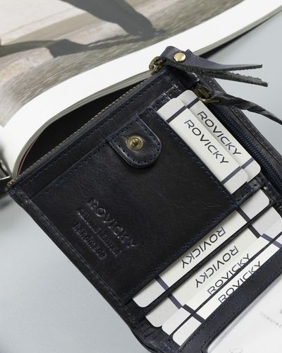 duży portfel w stylu retro z dwiema kieszeniami na monety - rovicky na Arena.pl