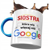 Kubek Błękitny Dla Siostry Na Urodziny Na Prezent Z Nadrukiem Ze Zdjęciem