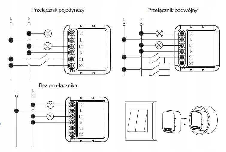 OXT Mini Ściemniacz 2 Obwody ZigBee TUYA zdjęcie 2