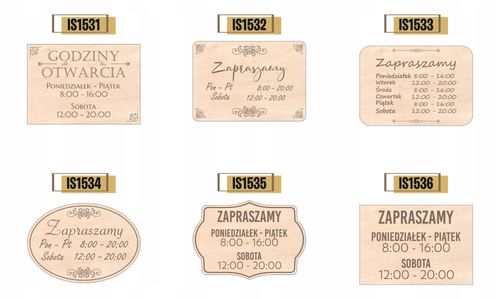Grawerowana TABLICZKA DREWNIANA z godzinami otwarcia TWÓJ TEKST LOGO na Arena.pl